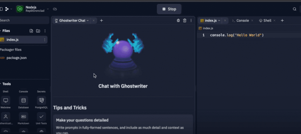 Ghostwriter Chat AI coding tools